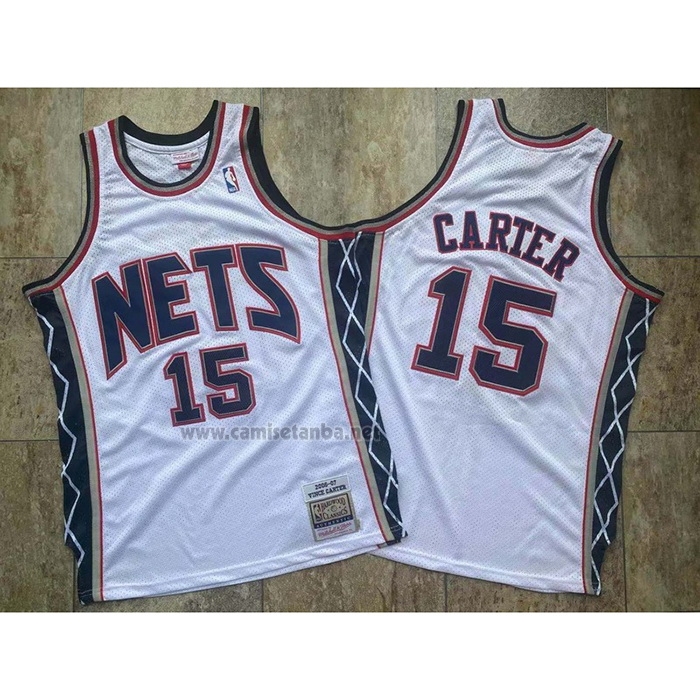 Camiseta Brooklyn Nets Vince Carter #15 Mitchell & Ness 2006-07 Blanco